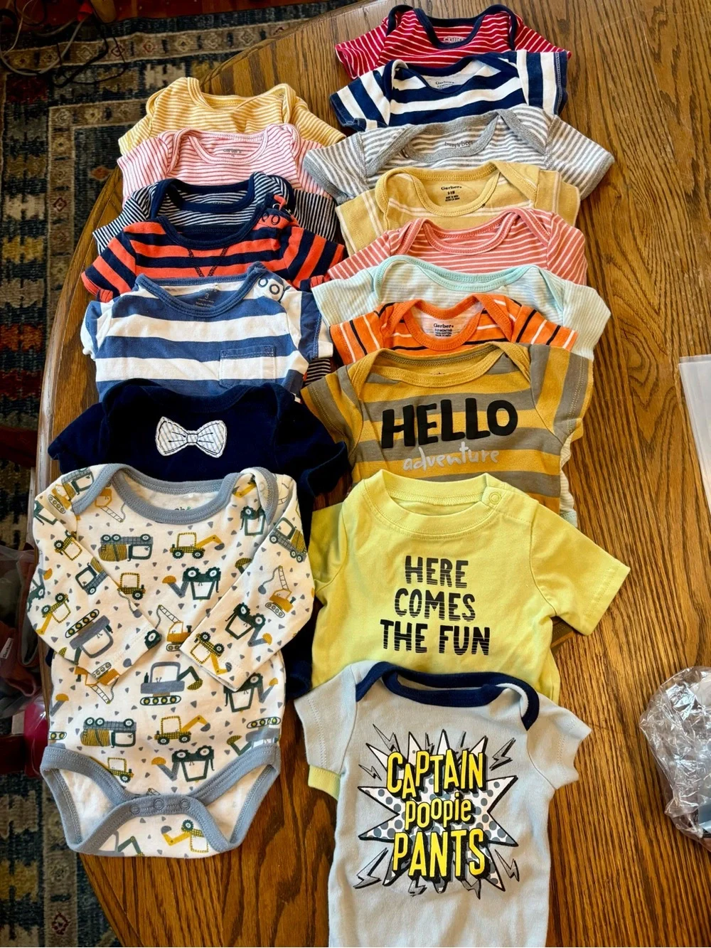 Striped Cotton Baby One-Piece Bodysuits - Mixed Colors